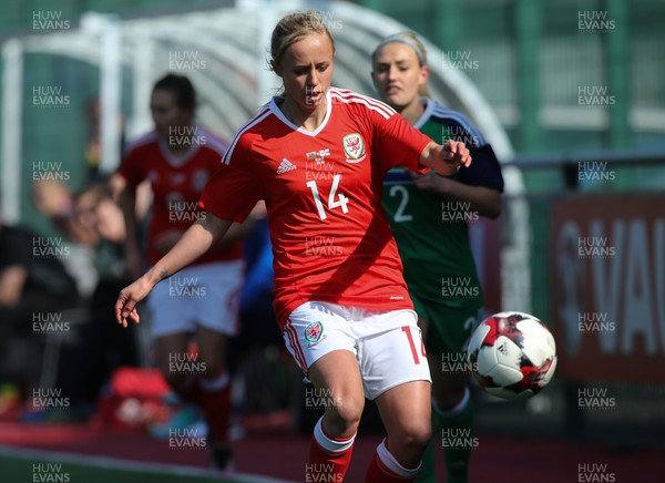 070417 - Wales Women v Northern Ireland Women, International Friendly  - Nadia Lawrence of Wales presses forward