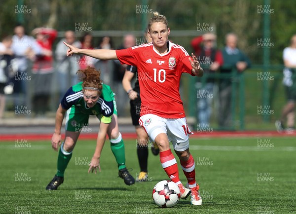 070417 - Wales Women v Northern Ireland Women, International Friendly  - Jessica Fishlock of Wales presses forward