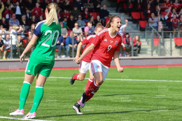 070417 - Wales Women v Northern Ireland Women, International Friendly  - Kayleigh Green of Wales celebrates after scoring goal