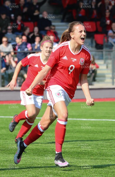 070417 - Wales Women v Northern Ireland Women, International Friendly  - Kayleigh Green of Wales celebrates after scoring goal