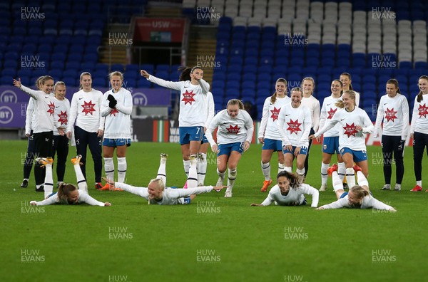 271020 - Wales Women v Norway Women - European Championship Qualifier - Norway celebrate qualifying at full time