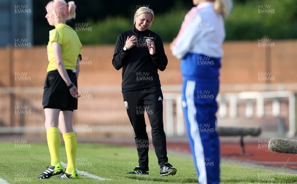 120618 - Wales Women v Russia Women - FIFA Women's World Cup Qualifying Round - A frustrated Wales Manager Jayne Ludlow