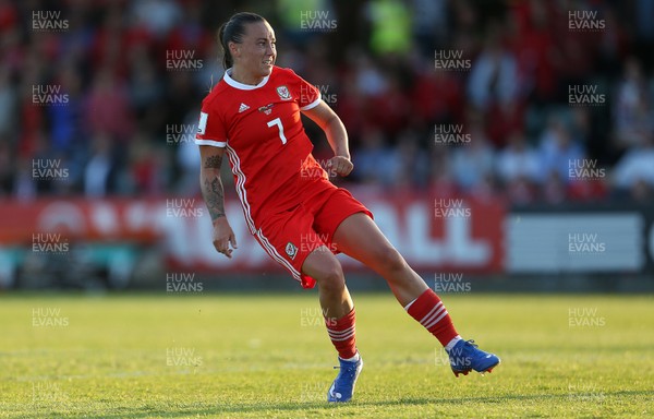 120618 - Wales Women v Russia Women - FIFA Women's World Cup Qualifying Round - Natasha Harding of Wales scores a goal