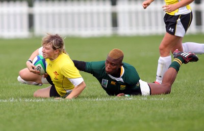 Huw Evans Agency 2010 -  Wales' Mared Evans  is stopped Wales v South Africa  - Women's  Rugby World Cup - (9th Place Play-Off)Surrey Sports Park - 05/09/2010 - All rights reserved