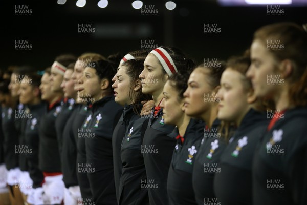 020218 - Wales U20s v Scotland U20s - Natwest 6 Nations - Mel Clay of Wales during the anthem