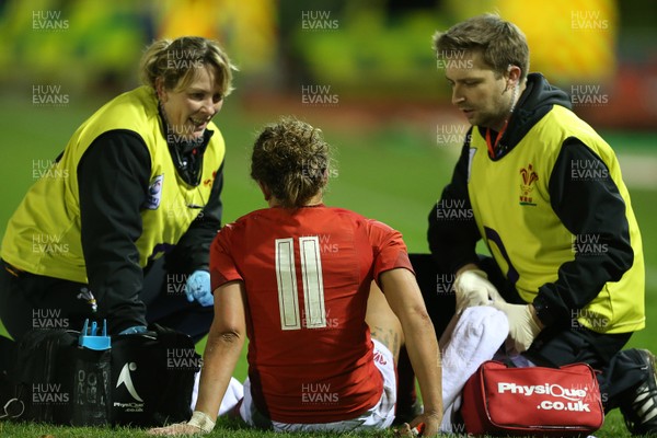 020218 - Wales U20s v Scotland U20s - Natwest 6 Nations - Jess Kavanagh Williams of Wales is looked at by medical staff