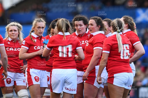 020422 - Wales Women v Scotland Women - TikTok Women’s Six Nations - Alex Callender, Hannah Jones, Cerys Hale, Siwan Lillicrap of Wales