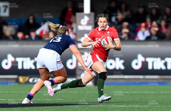 020422 - Wales Women v Scotland Women - TikTok Women’s Six Nations - Jasmine Joyce of Wales is tackled by Emma Orr of Scotland