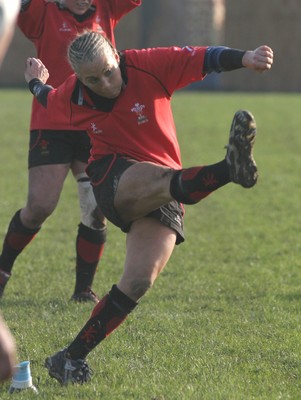 02.02.08 The Women's 6 Nations. Wales vs. Scotland. Taffs Well RFC, Cardiff, Wales. 
 
Non Evans keeps the Welsh scoreboard ticking over with a penalty. 
 
