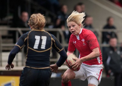 120212 Wales v Scotland - Womens 6 Nations rugby -  Wales' Adi Taviner takes on Scotland's Sarah Dixon