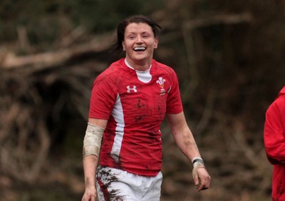 120212 Wales v Scotland - Womens 6 Nations rugby -  Wales' Rachel Taylor is all smiles as she scores a try