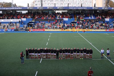 131121 - Wales Women v South Africa Women - Autumn Internationals - Wales sing the anthem