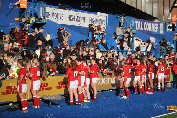 131121 - Wales Women v South Africa Women - Autumn Internationals - Players talk to family and fans at full time