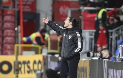 250225 - Wales v Sweden - UEFA Women's Nations League - Wales manager Rhian Wlkinson