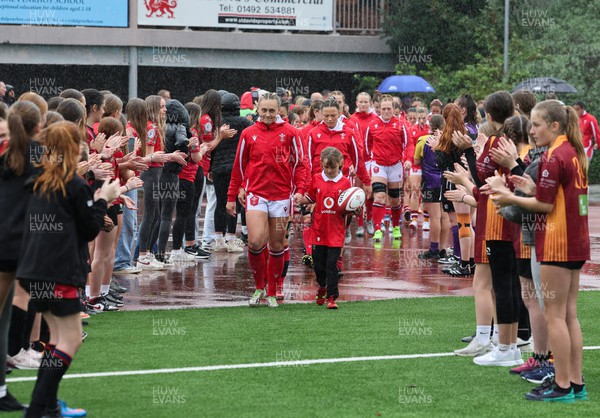 300923 - Wales Women v USA Women, International Test Match - Wales captain Hannah Jones leads the team out