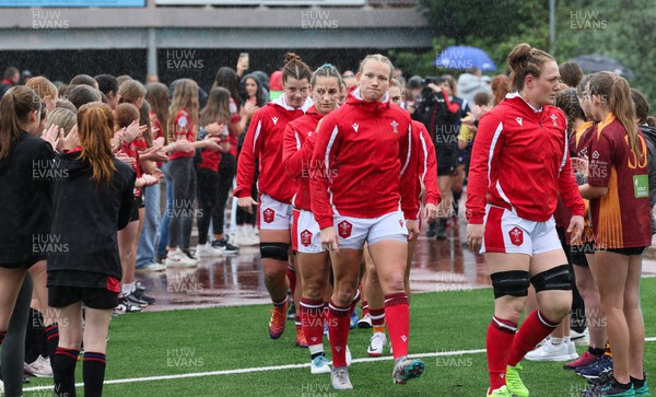 300923 - Wales Women v USA Women, International Test Match - Carys Cox of Wales walks out on her debut