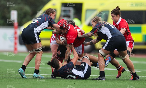 300923 - Wales Women v USA Women, International Test Match - Donna Rose of Wales takes on Tahlia Brody of USA