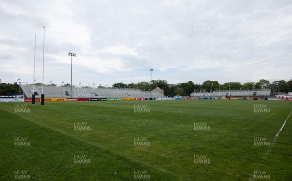 260822 - Wales Women Walkthrough - A general view of The Wanderers Ground in Halifax where Canada Women will take on Wales Women