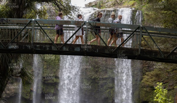 201022 - Wales Women Waterfall Recovery Session - Members of the Wales Women’s Rugby team make their way back from a recovery session at waterfalls near Whangarei after training ahead of their Women’s Rugby World Cup match against Australia