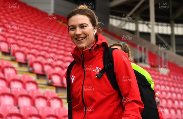 120322 - Wales Women XV v USA Falcons - Friendly International - Keira Bevan of Wales arrives