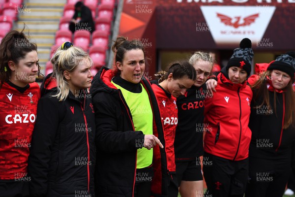 120322 - Wales Women XV v USA Falcons - Siwan Lillicrap of Wales at the end of the game