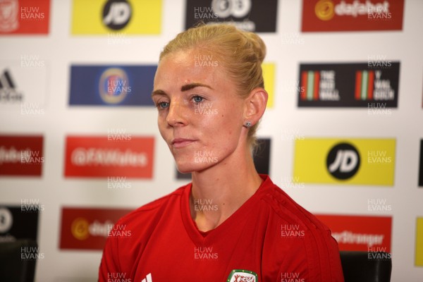 300818 - Wales Women Football Training - Sophie Ingle talks to the press