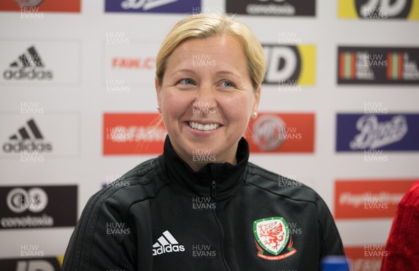 030619 - Wales Women's Football Squad Media Session - Wales Women's Football manager Jayne Ludlow speaks to the media ahead of the friendly international match against New Zealand