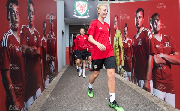 030619 - Wales Women's Football Squad Training Session - Wales's Sophie Ingle walks out for a training session ahead of their Friendly International against New Zealand