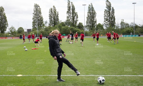 030619 - Wales Women's Football Squad Training Session - Wales Women's football manager Jayne Ludlow during training session ahead of their Friendly International against New Zealand 