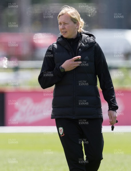 030619 - Wales Women's Football Squad Training Session - Wales Women's football manager Jayne Ludlow during training session ahead of their Friendly International against New Zealand 