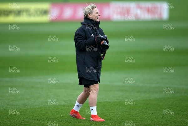 301120 - Wales Women Football Training - Jess Fishlock takes photos at training