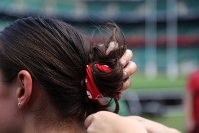 260626 - Wales Womens Rugby Captains Run at Twickenham ahead of their game against the Barbarians tomorrow - 