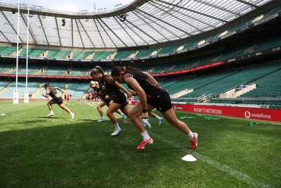 260626 - Wales Womens Rugby Captains Run at Twickenham ahead of their game against the Barbarians tomorrow - Nel Metcalfe