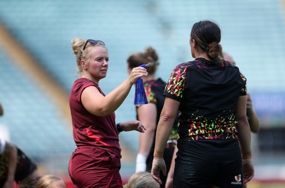 260626 - Wales Womens Rugby Captains Run at Twickenham ahead of their game against the Barbarians tomorrow - 