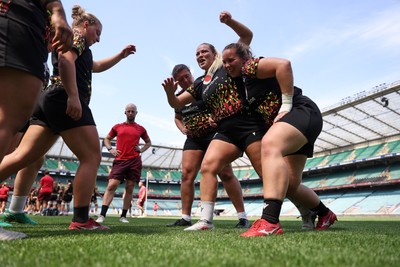 260626 - Wales Womens Rugby Captains Run at Twickenham ahead of their game against the Barbarians tomorrow - Kelsey Jones