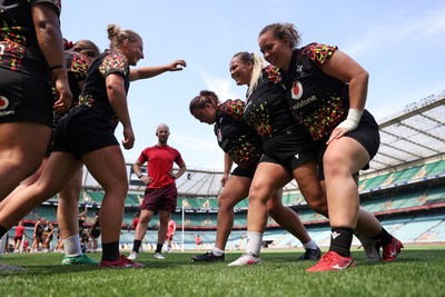 260626 - Wales Womens Rugby Captains Run at Twickenham ahead of their game against the Barbarians tomorrow - Kelsey Jones