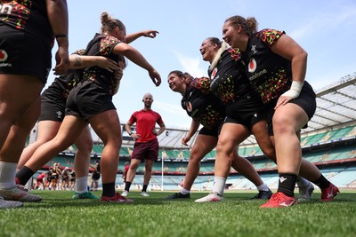 260626 - Wales Womens Rugby Captains Run at Twickenham ahead of their game against the Barbarians tomorrow - Kelsey Jones