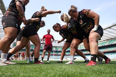 260626 - Wales Womens Rugby Captains Run at Twickenham ahead of their game against the Barbarians tomorrow - Kelsey Jones