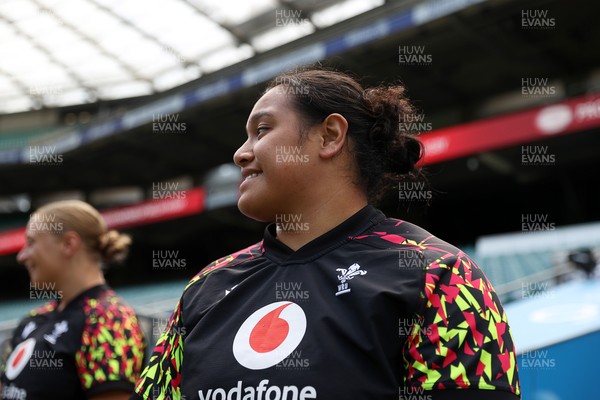 260626 - Wales Womens Rugby Captains Run at Twickenham ahead of their game against the Barbarians tomorrow - Sisilia Tuipulotu