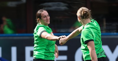 250926 Wales Women Captain’s Run - Courtney Keight and Carys Cox during Captains Run at Cardiff Arms Park ahead of the WXV match against the USA