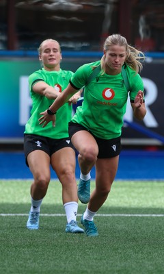 250926 Wales Women Captain’s Run - Seren Singleton and Amy Williams during Captains Run at Cardiff Arms Park ahead of the WXV match against the USA