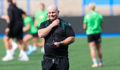 250926 Wales Women Captain’s Run - Sean Lynn, Wales Head coach, during Captains Run at Cardiff Arms Park ahead of the WXV match against the USA