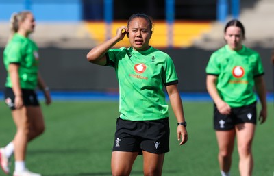 250926 Wales Women Captain’s Run - Jenna De Vera during Captains Run at Cardiff Arms Park ahead of the WXV match against the USA