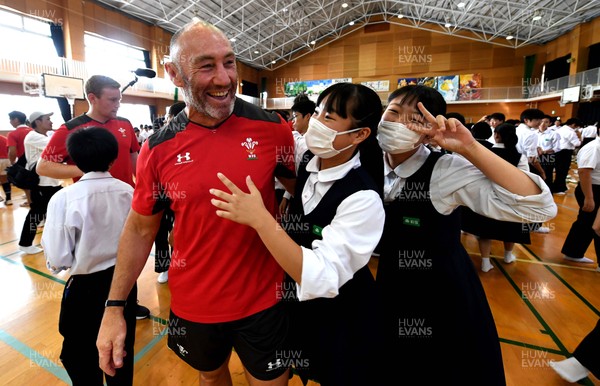 111019 - Wales Rugby School Visit - Robin McBryde during a visit to Obiyama High School in Kumamoto