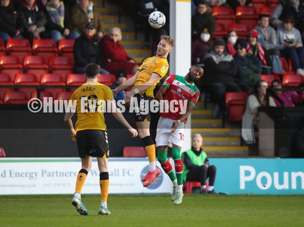 010122 Walsall v Newport County, Sky Bet League 2 - Cameron Norman of Newport County wins the ball