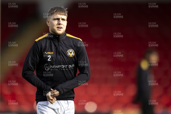 100224 - Walsall v Newport County - Sky Bet League 2 - Lewis Payne of Newport County during the warm up