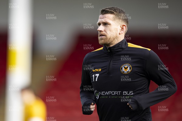 100224 - Walsall v Newport County - Sky Bet League 2 - Scot Bennett of Newport County during the warm up