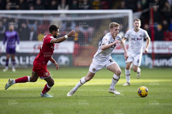 100224 - Walsall v Newport County - Sky Bet League 2 - Harry Charsley of Newport County in action