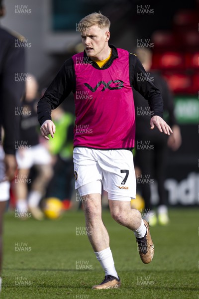 100224 - Walsall v Newport County - Sky Bet League 2 - Will Evans of Newport County during the warm up