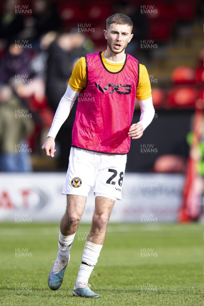 100224 - Walsall v Newport County - Sky Bet League 2 - Matthew Baker of Newport County during the warm up